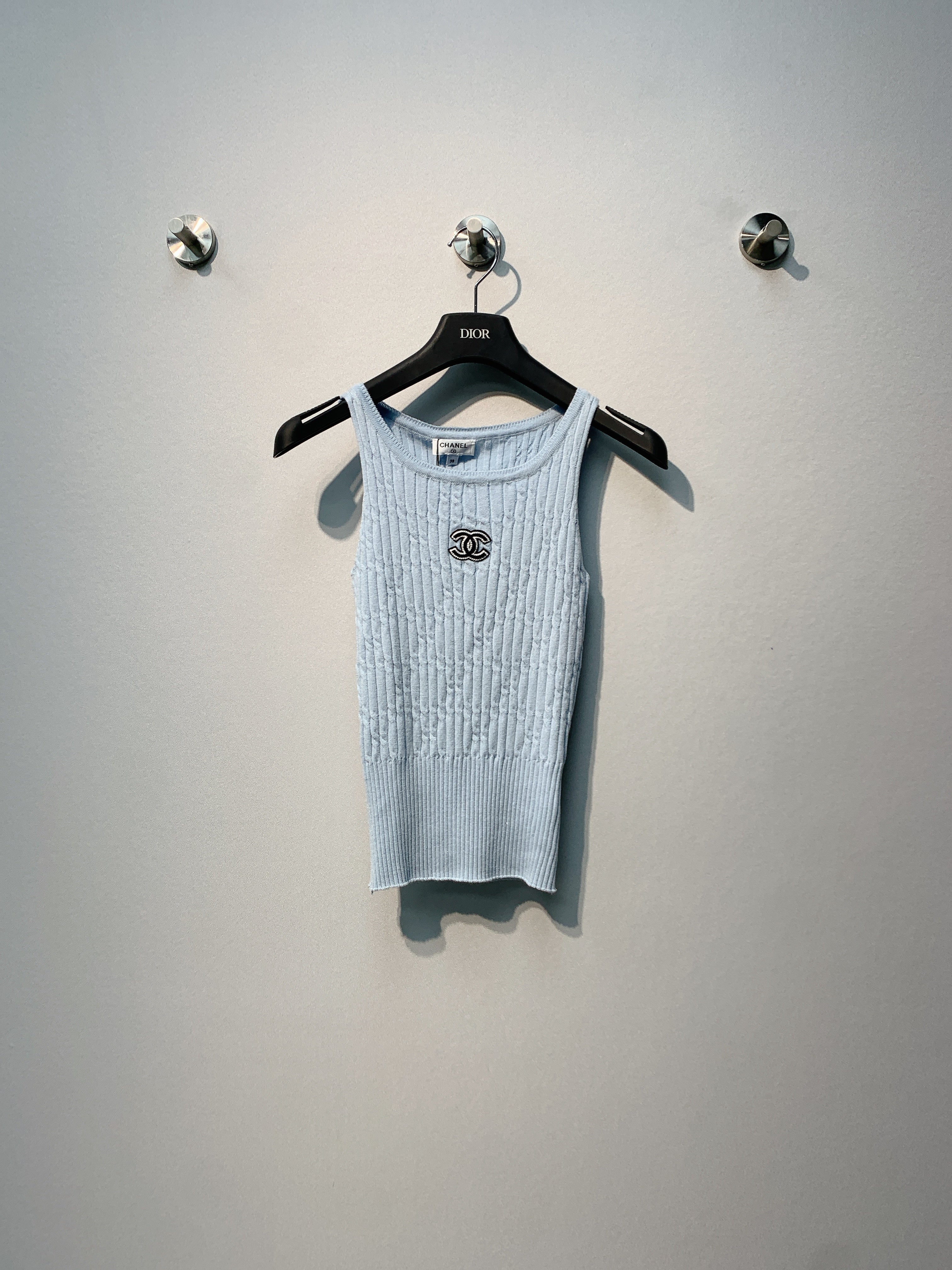 CHANE 26SS Light Blue Knitted Back Cover