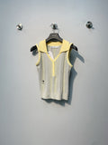 DIO 26SS Yellow Polo Knitted V-Neck Top