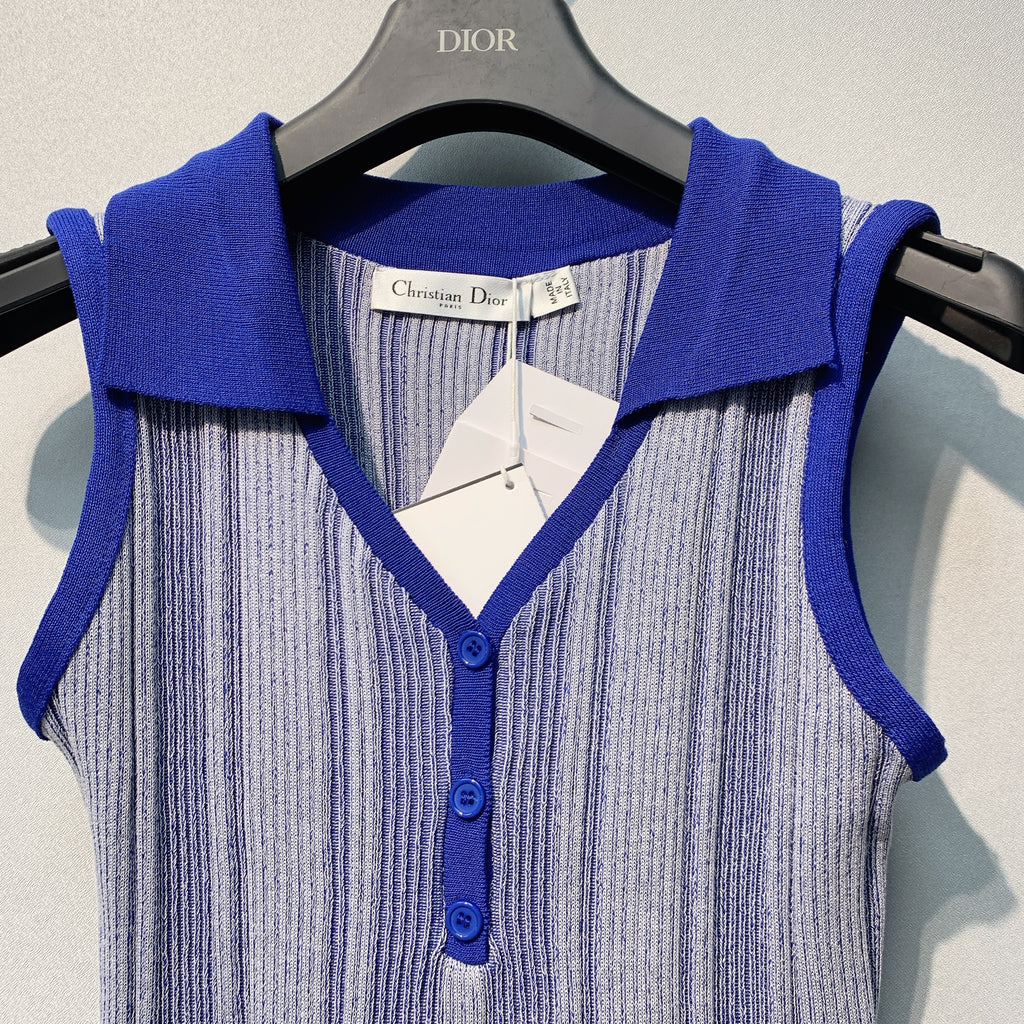 DIO 26SS Polo Blue Knitted Vest