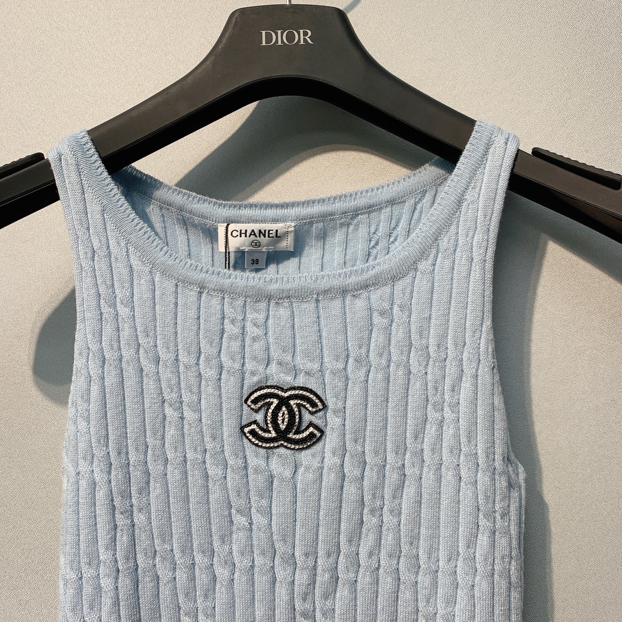 CHANE 26SS Light Blue Knitted Back Cover