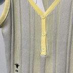 DIO 26SS Yellow Polo Knitted V-Neck Top