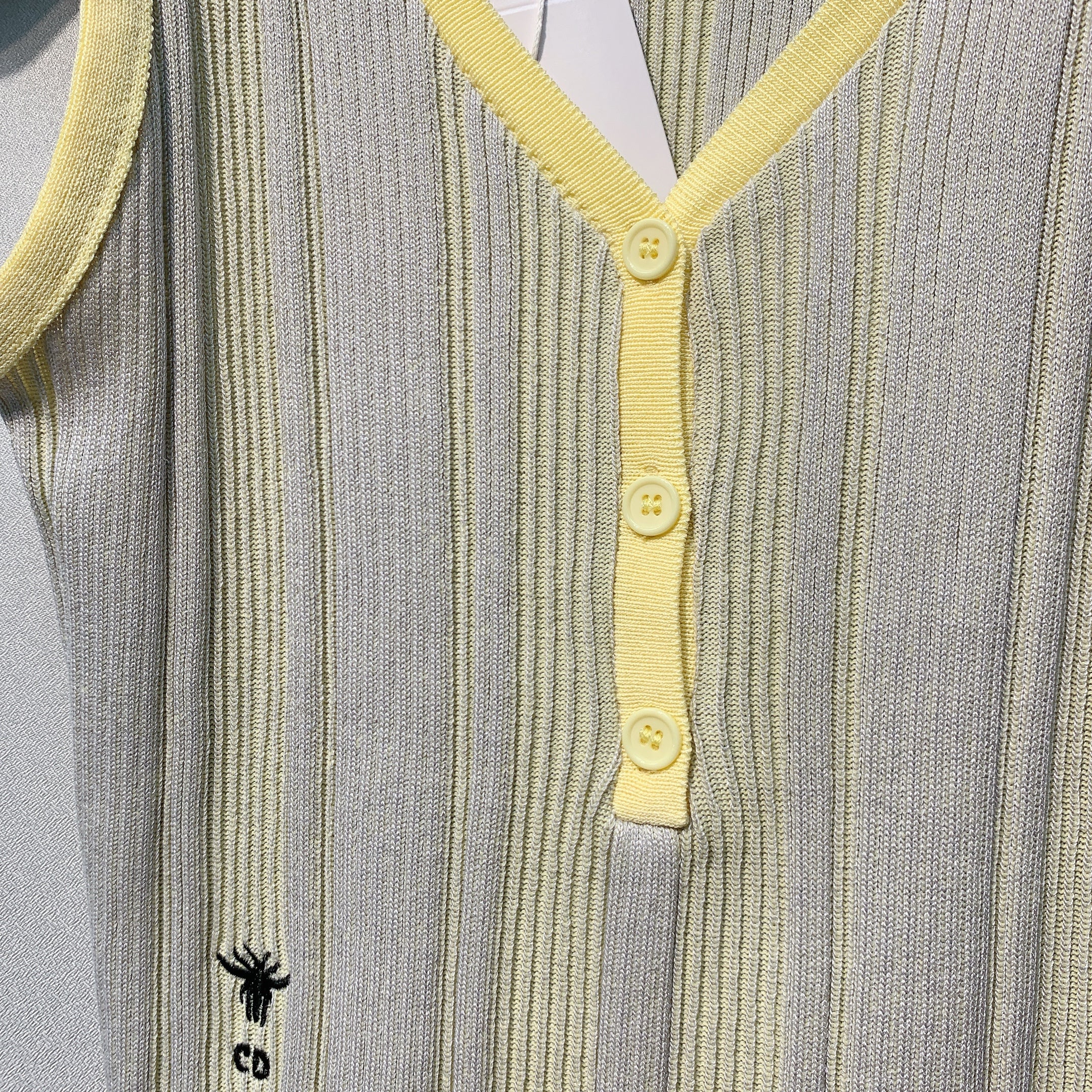DIO 26SS Yellow Polo Knitted V-Neck Top