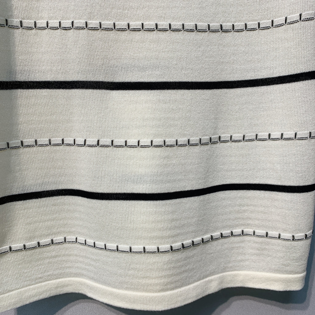 CHANE 26SS Striped Embroidered Knit Tank Top