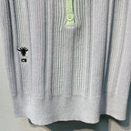 DIO 26SS Green Polo Knitted V-Neck Top