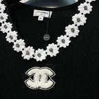 CHANE 26SS Black Knitted Tank Top