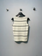 CHANE 26SS Striped Embroidered Knit Tank Top